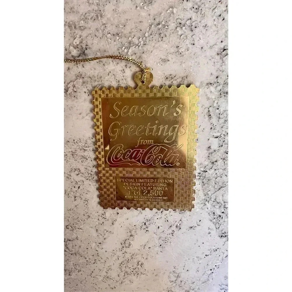 Vintage 1994 Coca-Cola‎ Postage Stamp Santa Christmas Ornaments Limited Edition - Picture 2 of 8